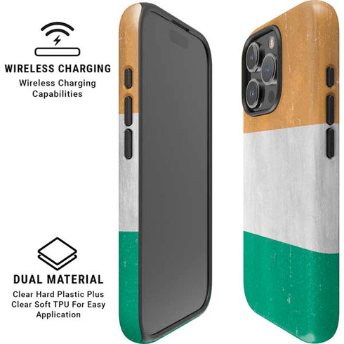 Ivory Coast Flag Distressed iPhone 16 Pro Magsafe Impact Case