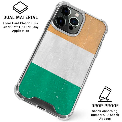 Ivory Coast Flag Distressed iPhone 16 Pro Max Clear Case