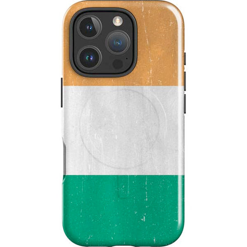 Ivory Coast Flag Distressed iPhone 16 Pro Max Magsafe Impact Case
