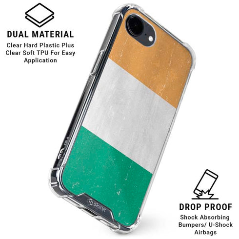Ivory Coast Flag Distressed iPhone 16e Clear Case