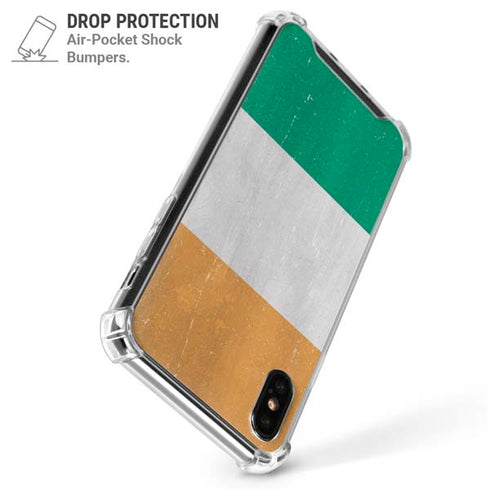 Ivory Coast Flag Distressed iPhone X/XS Clear Case