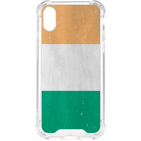 Ivory Coast Flag Distressed iPhone XS Clear Case