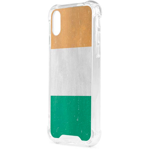 Ivory Coast Flag Distressed iPhone XS Clear Case