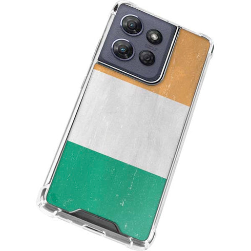 Ivory Coast Flag Distressed Moto G 5G (2025) Clear Case