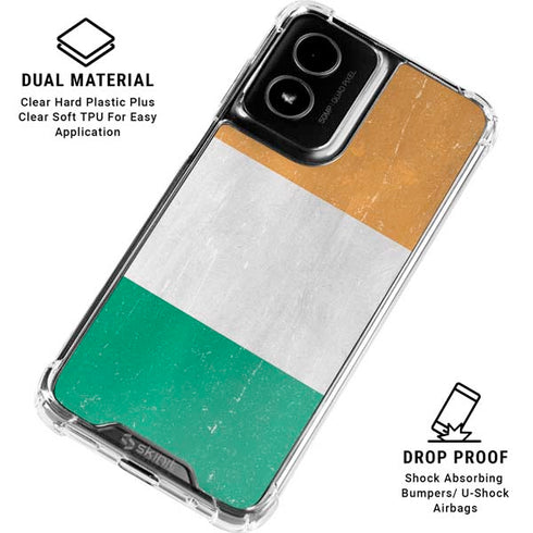 Ivory Coast Flag Distressed Moto G Power 5G (2024) Clear Case