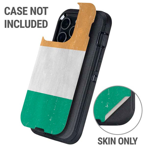 Ivory Coast Flag Distressed Otterbox Defender iPhone Skin
