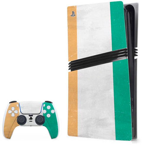 Ivory Coast Flag Distressed PS5 Pro Bundle Skin