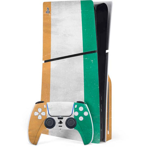 Ivory Coast Flag Distressed PlayStation PS5 Skins