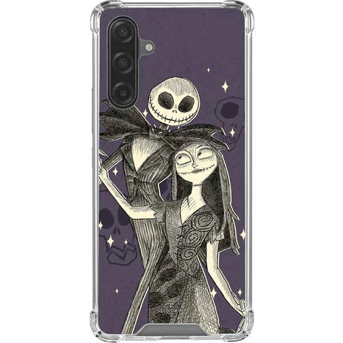 Disney The Nightmare Before Christmas Jack and Sally Art Galaxy A17 Clear Case