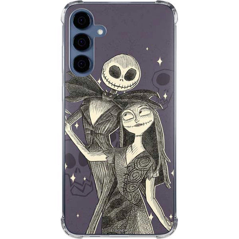 Disney The Nightmare Before Christmas Jack and Sally Art Galaxy A35 5G Clear Case