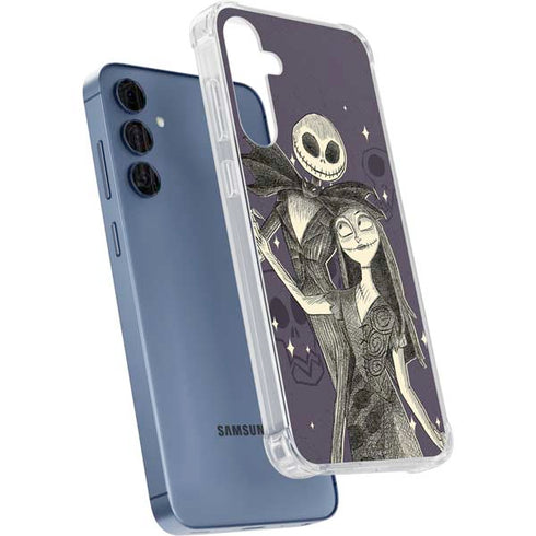 Disney The Nightmare Before Christmas Jack and Sally Art Galaxy A35 5G Clear Case