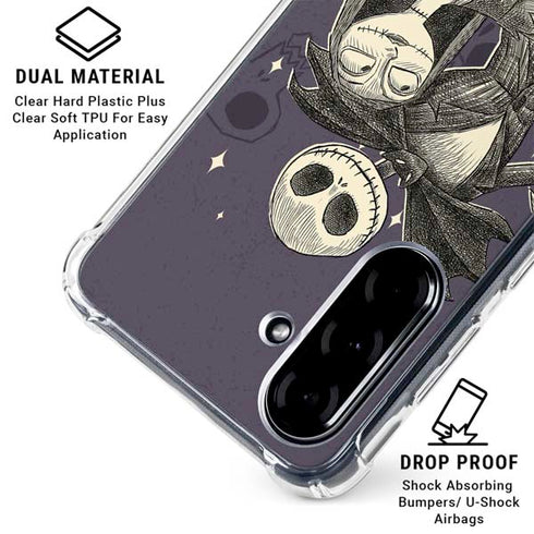 Disney The Nightmare Before Christmas Jack and Sally Art Galaxy A36 5G Clear Case