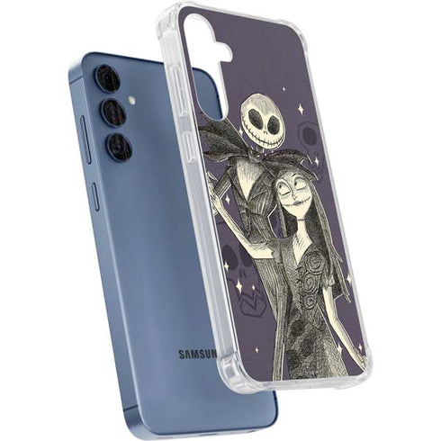 Disney The Nightmare Before Christmas Jack and Sally Art Galaxy A55 5G Clear Case