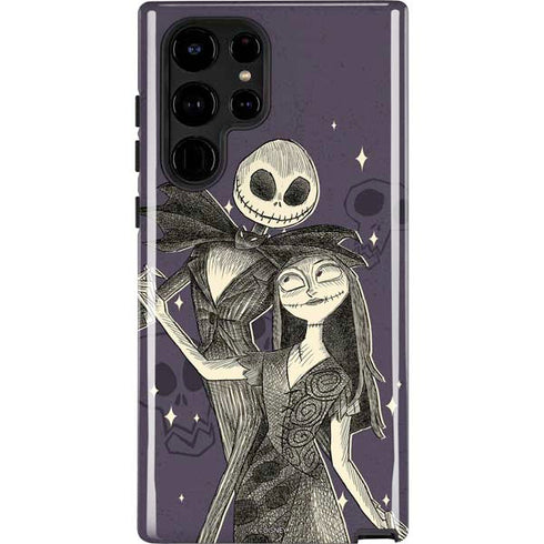 Disney The Nightmare Before Christmas Jack and Sally Art Galaxy S25 Ultra Impact Case