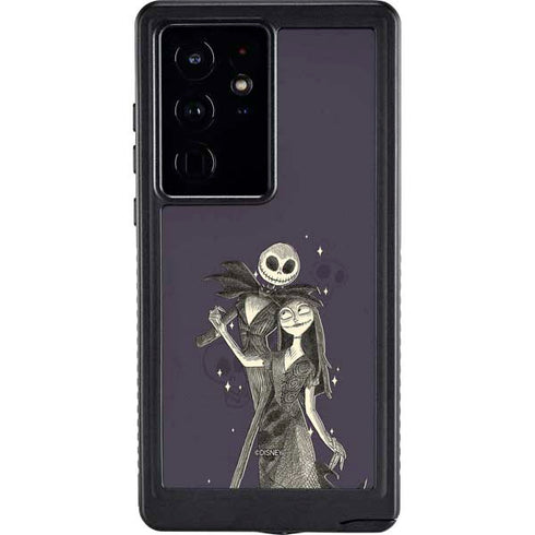 Disney The Nightmare Before Christmas Jack and Sally Art Galaxy S24 Ultra Waterproof Case