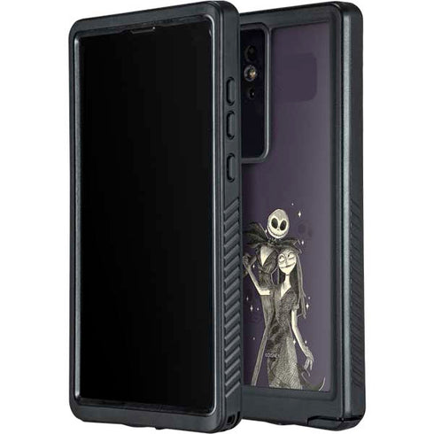 Disney The Nightmare Before Christmas Jack and Sally Art Galaxy S24 Ultra Waterproof Case