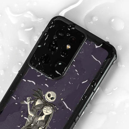 Disney The Nightmare Before Christmas Jack and Sally Art Galaxy S24 Ultra Waterproof Case