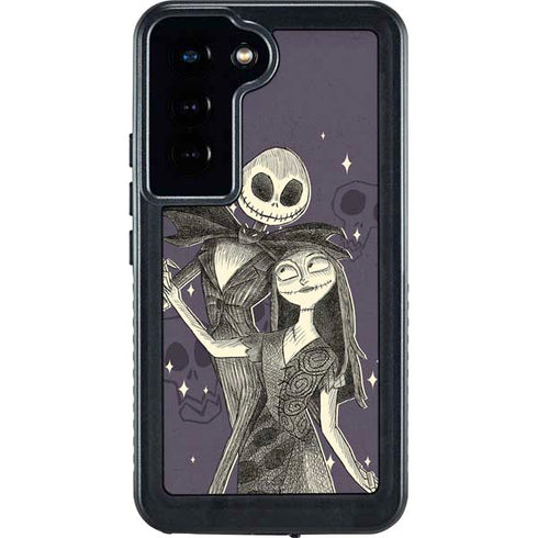 Disney The Nightmare Before Christmas Jack and Sally Art Galaxy S24 Waterproof Case
