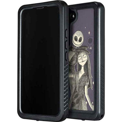 Disney The Nightmare Before Christmas Jack and Sally Art Galaxy S24 Waterproof Case