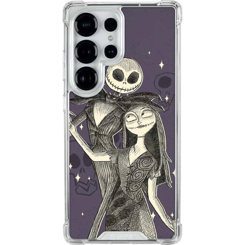 Disney The Nightmare Before Christmas Jack and Sally Art Galaxy S25 Ultra Clear Case