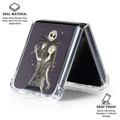 Disney The Nightmare Before Christmas Jack and Sally Art Galaxy Z Flip6 Clear Case
