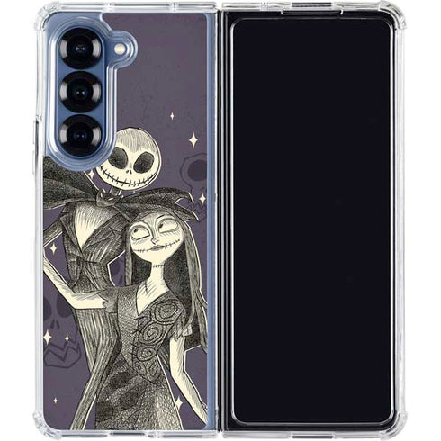 Disney The Nightmare Before Christmas Jack and Sally Art Galaxy Z Fold6 Clear Case