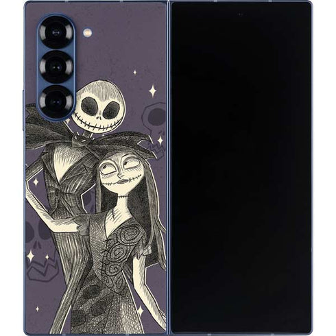 Disney The Nightmare Before Christmas Jack and Sally Art Galaxy Z Fold6 Skin