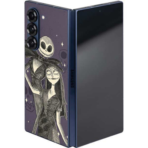 Disney The Nightmare Before Christmas Jack and Sally Art Galaxy Z Fold6 Skin