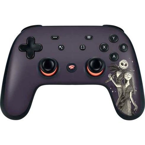 Disney The Nightmare Before Christmas Jack and Sally Art Google Stadia Controller Skin