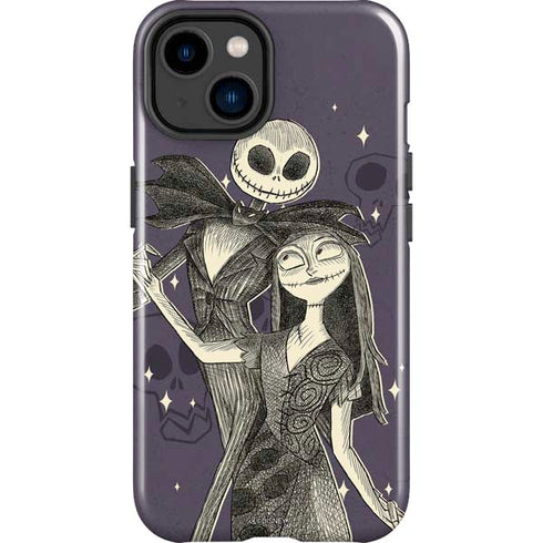 Disney The Nightmare Before Christmas Jack and Sally Art iPhone 15 Impact Case