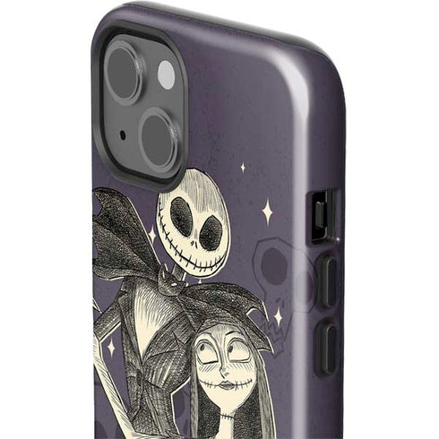 Disney The Nightmare Before Christmas Jack and Sally Art iPhone 15 Impact Case