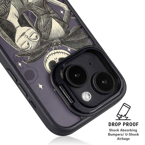 Disney The Nightmare Before Christmas Jack and Sally Art iPhone 15 Plus Kickstand Case