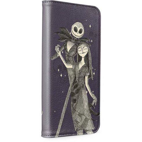 Disney The Nightmare Before Christmas Jack and Sally Art iPhone 15 Pro Max Folio Case