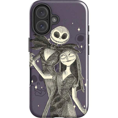 Disney The Nightmare Before Christmas Jack and Sally Art iPhone 16 Impact Case