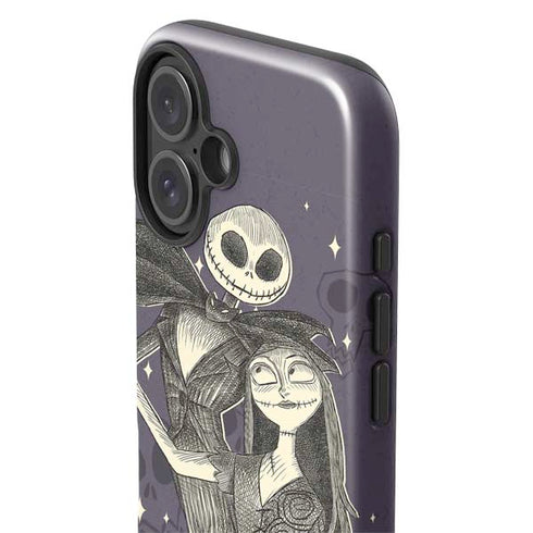 Disney The Nightmare Before Christmas Jack and Sally Art iPhone 16 Impact Case
