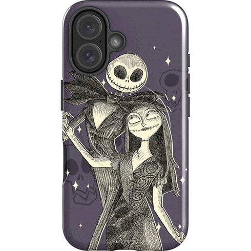 Disney The Nightmare Before Christmas Jack and Sally Art iPhone 16 Magsafe Impact Case