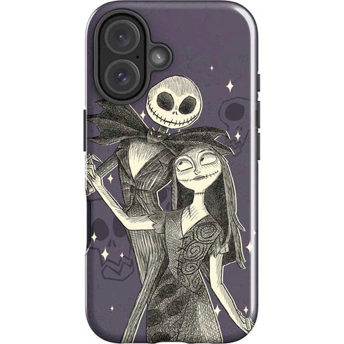 Disney The Nightmare Before Christmas Jack and Sally Art iPhone 16 Plus Impact Case