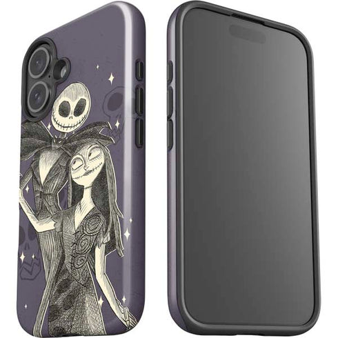 Disney The Nightmare Before Christmas Jack and Sally Art iPhone 16 Plus Impact Case