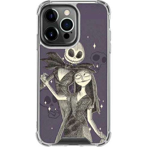 Disney The Nightmare Before Christmas Jack and Sally Art iPhone 16 Pro Clear Case