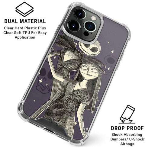 Disney The Nightmare Before Christmas Jack and Sally Art iPhone 16 Pro Clear Case