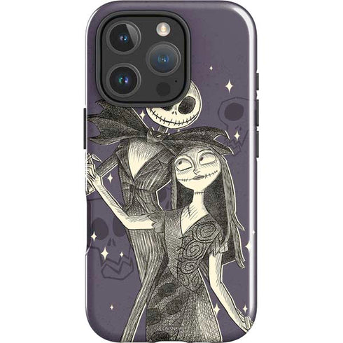 Disney The Nightmare Before Christmas Jack and Sally Art iPhone 16 Pro Impact Case