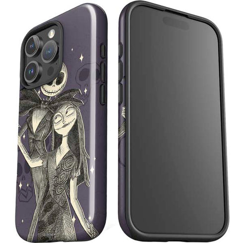 Disney The Nightmare Before Christmas Jack and Sally Art iPhone 16 Pro Max Impact Case