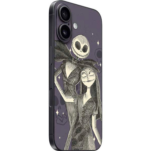 Disney The Nightmare Before Christmas Jack and Sally Art iPhone 16 Skin
