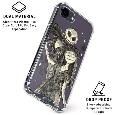 Disney The Nightmare Before Christmas Jack and Sally Art iPhone 16e Clear Case