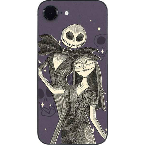 Disney The Nightmare Before Christmas Jack and Sally Art iPhone 16e Skin