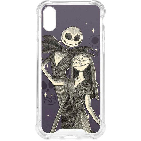 Disney The Nightmare Before Christmas Jack and Sally Art iPhone XS Clear Case