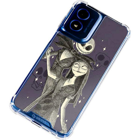 Disney The Nightmare Before Christmas Jack and Sally Art Moto G Play 4G (2024) Clear Case