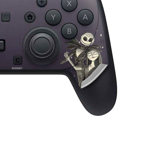 Disney The Nightmare Before Christmas Jack and Sally Art Nintendo Switch 2 (2025) Pro Controller Skin