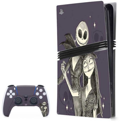 Disney The Nightmare Before Christmas Jack and Sally Art PlayStation PS5 Skins