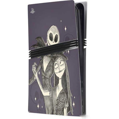 Disney The Nightmare Before Christmas Jack and Sally Art PS5 Pro Console Skin